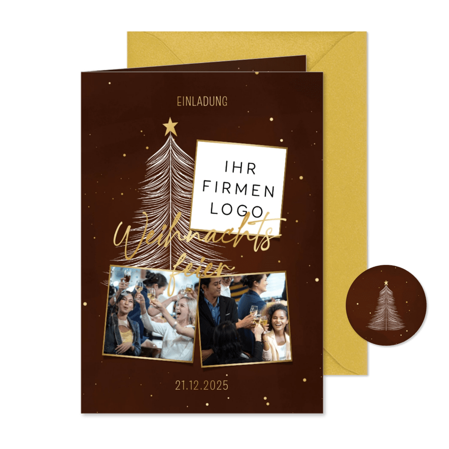 Moderne Einladung Weihnachtsfeier Weihnachtsbaum - Karteneindruck