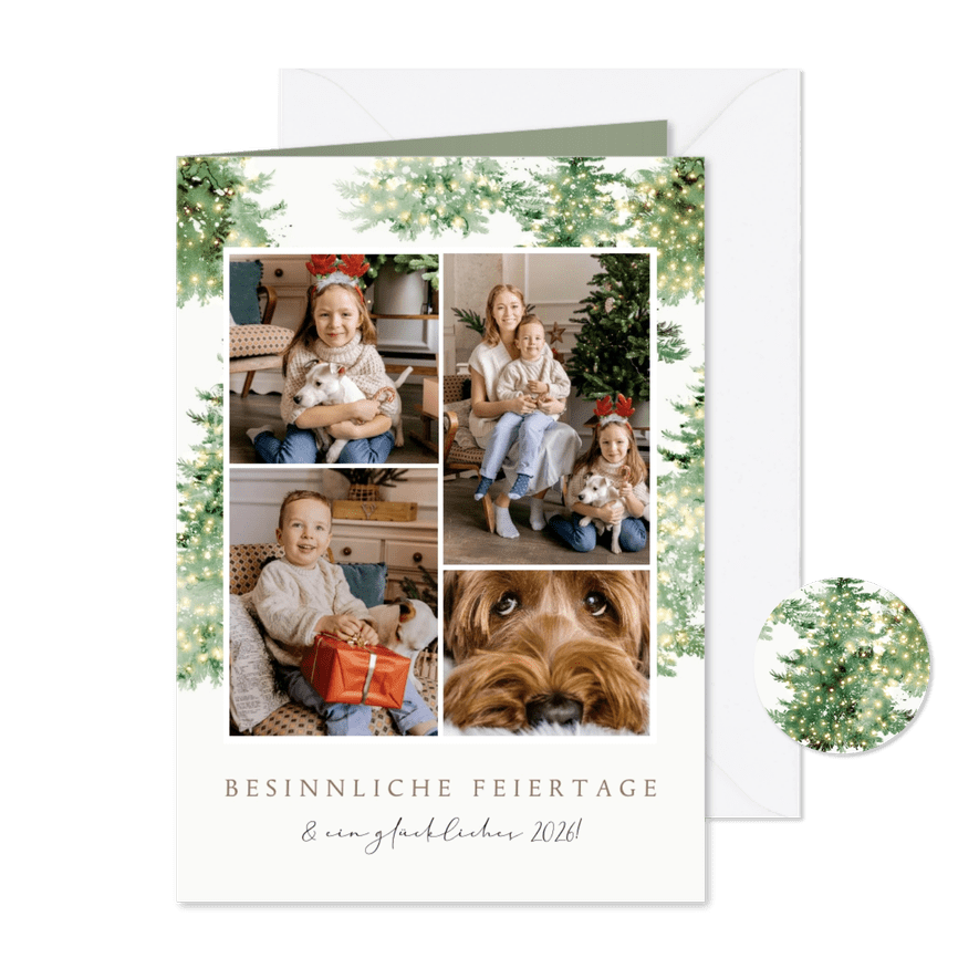 Moderne Fotocollage Weihnachtsbäume - Karteneindruck
