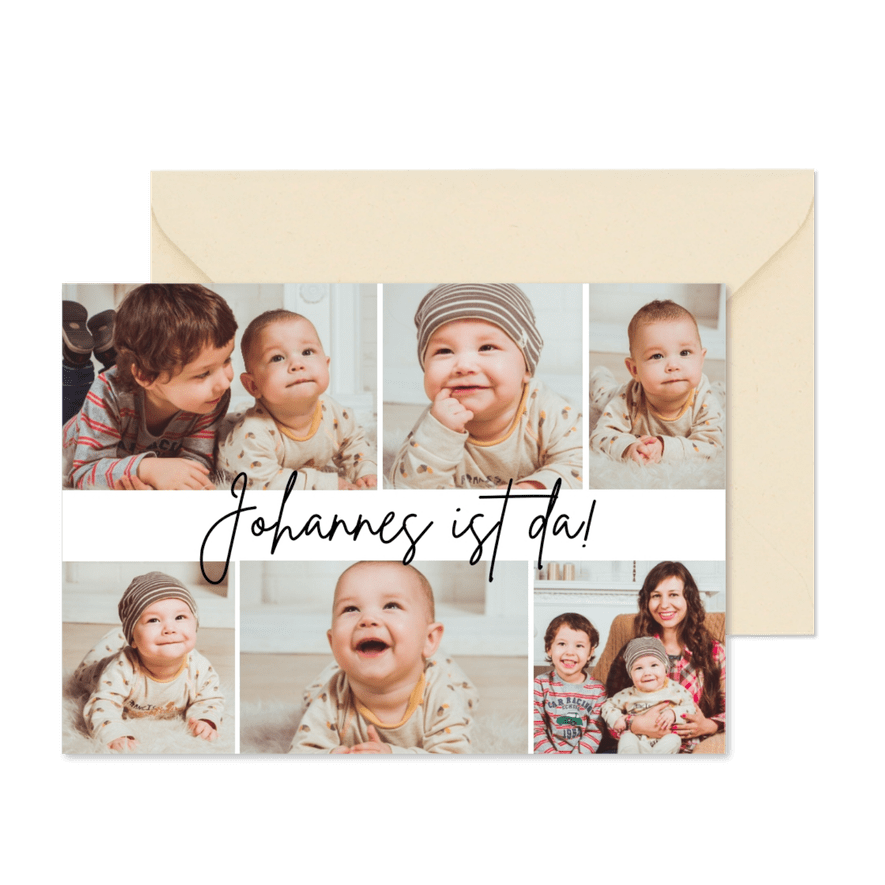 Moderne Fotokarte Baby - Karteneindruck
