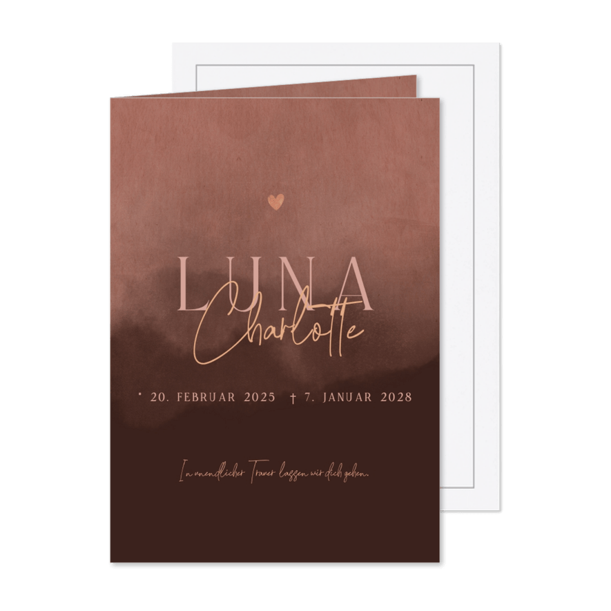 Moderne Traueranzeige Farbverlauf - Karteneindruck