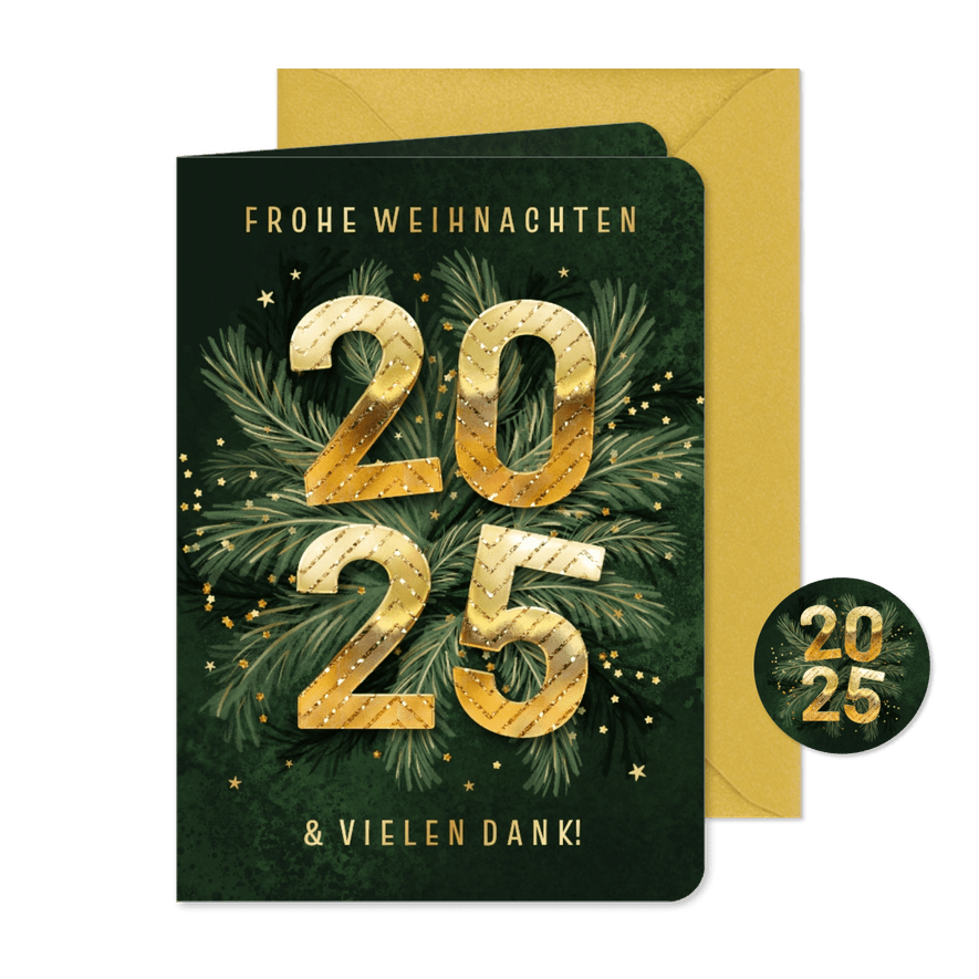 Moderne Weihnachtskarte 2025 Danke Send a Smile