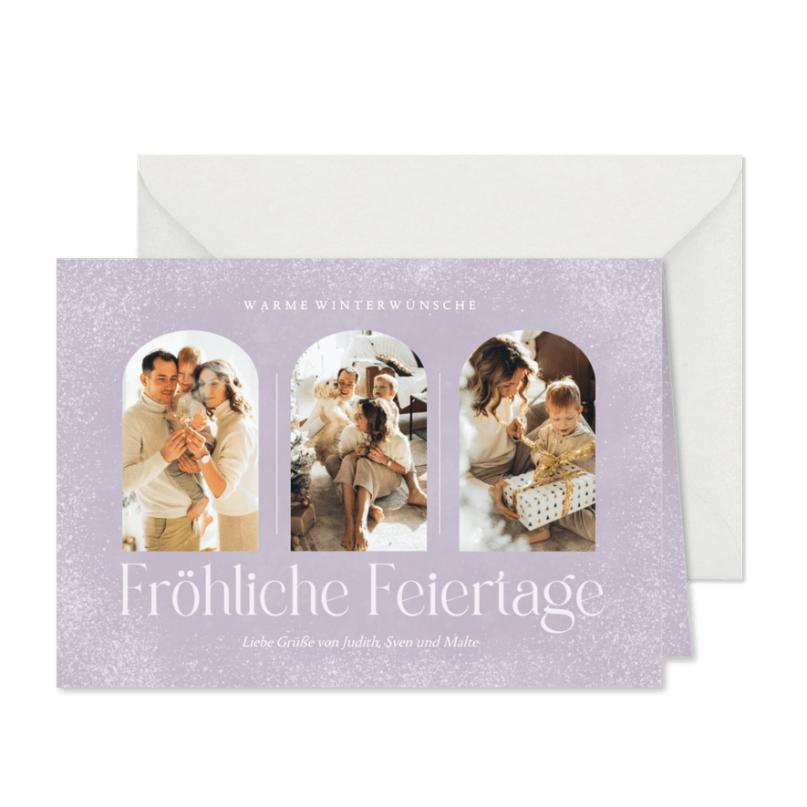 Moderne Weihnachtskarte Fotocollage - Karteneindruck
