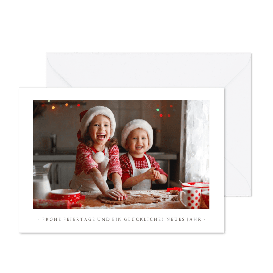 Moderne Weihnachtskarte mit Foto - Karteneindruck