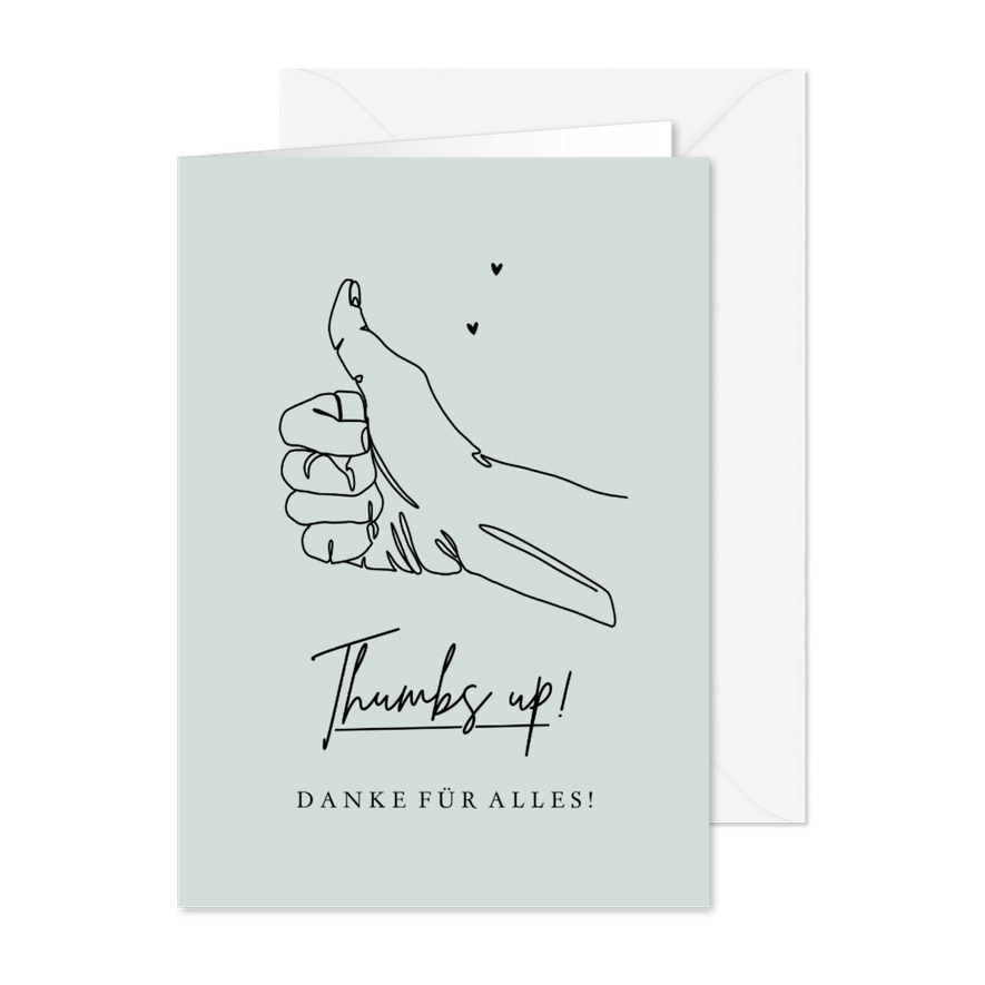 Motivationskarte Dankeschön 'Thumbs up' - Karteneindruck