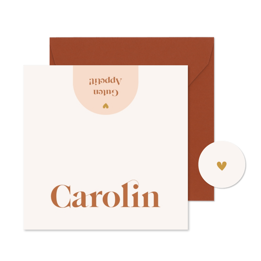 Namenskärtchen grafischer Bogen kleines Herz Sitzordnung - Karteneindruck
