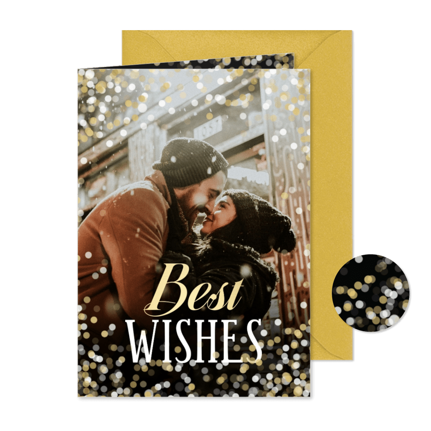 Neujahrs-Fotokarte 'Best Wishes' - Karteneindruck
