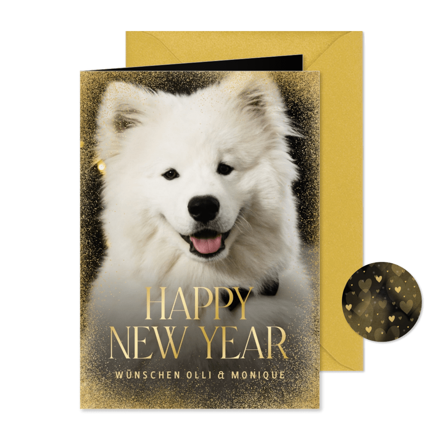 Neujahrs-Fotokarte Haustier - Karteneindruck
