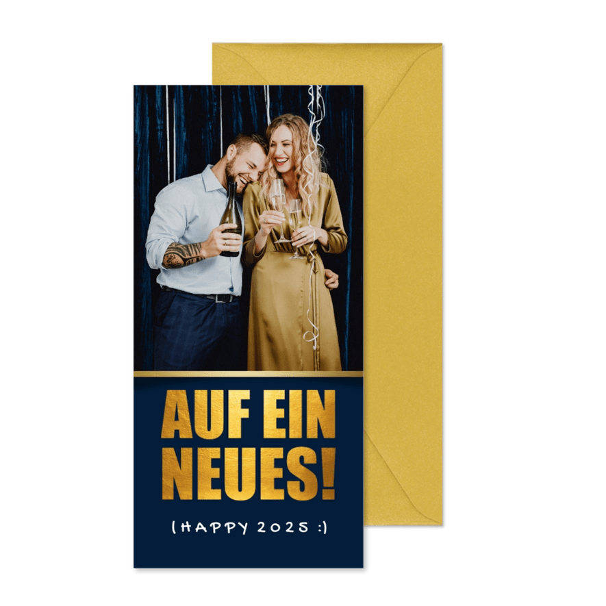 Neujahrskarte 'Auf ein Neues' mit Foto - Karteneindruck
