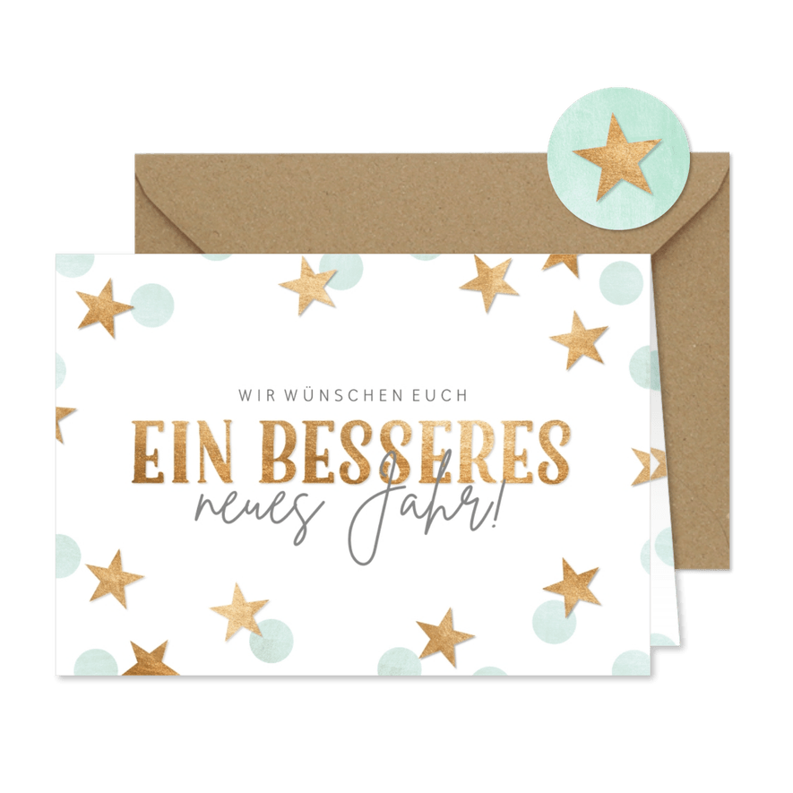 Neujahrskarte besseres Jahr - Karteneindruck