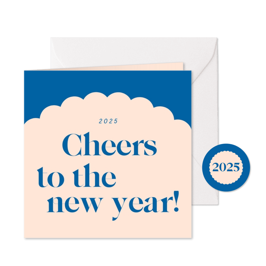 Neujahrskarte 'Cheers to the new year' - Karteneindruck
