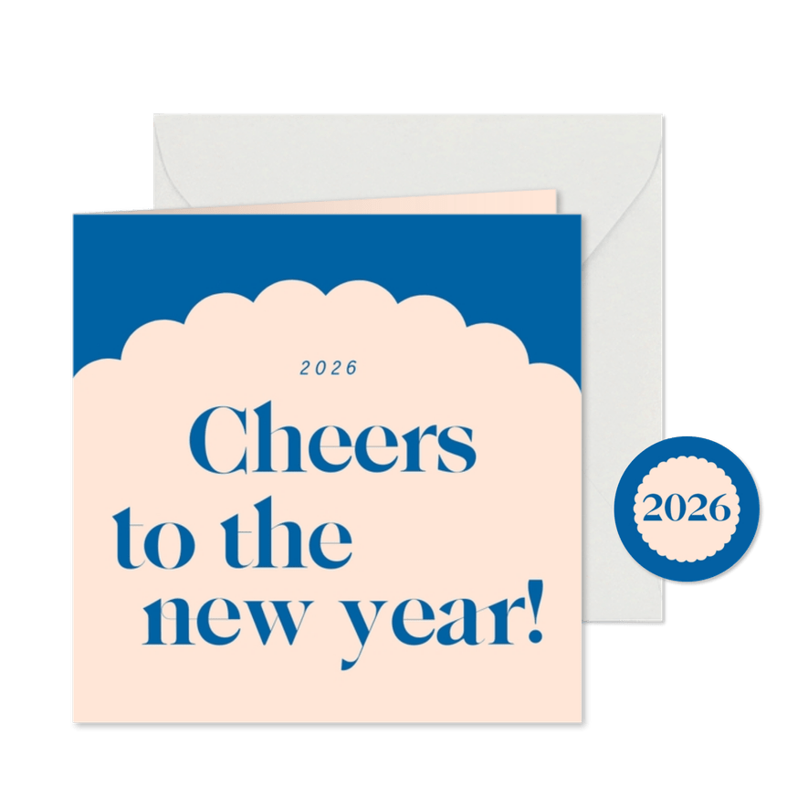 Neujahrskarte 'Cheers to the new year' - Karteneindruck