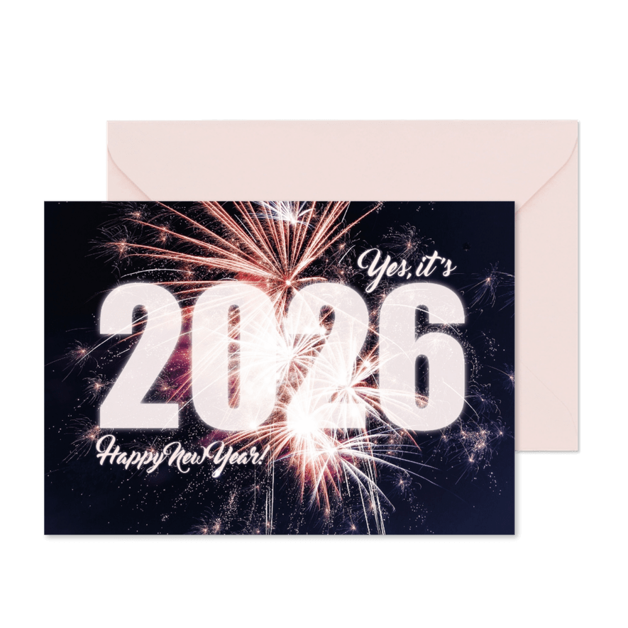 Neujahrskarte festliches Feuerwerk - Karteneindruck
