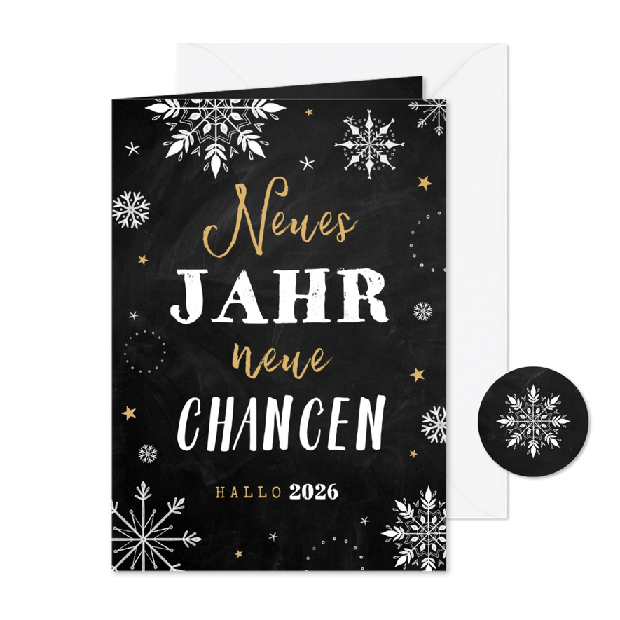 Neujahrskarte Firma 'Neues Jahr neue Chancen' - Karteneindruck