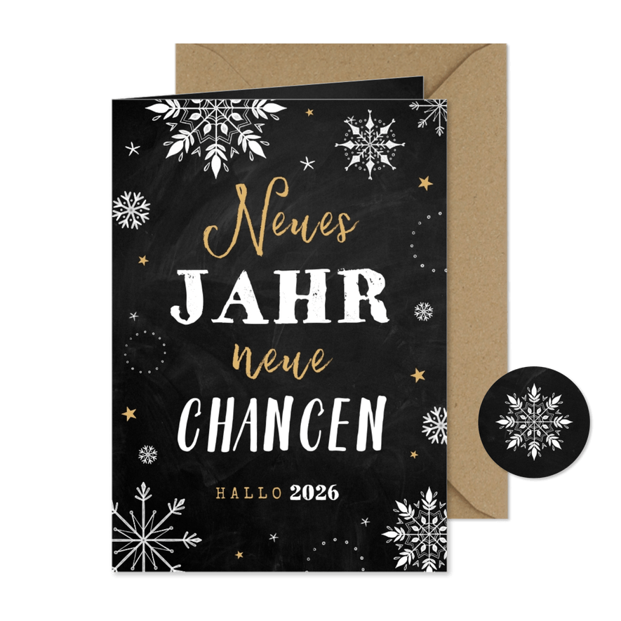 Neujahrskarte Firma 'Neues Jahr neue Chancen' - Karteneindruck