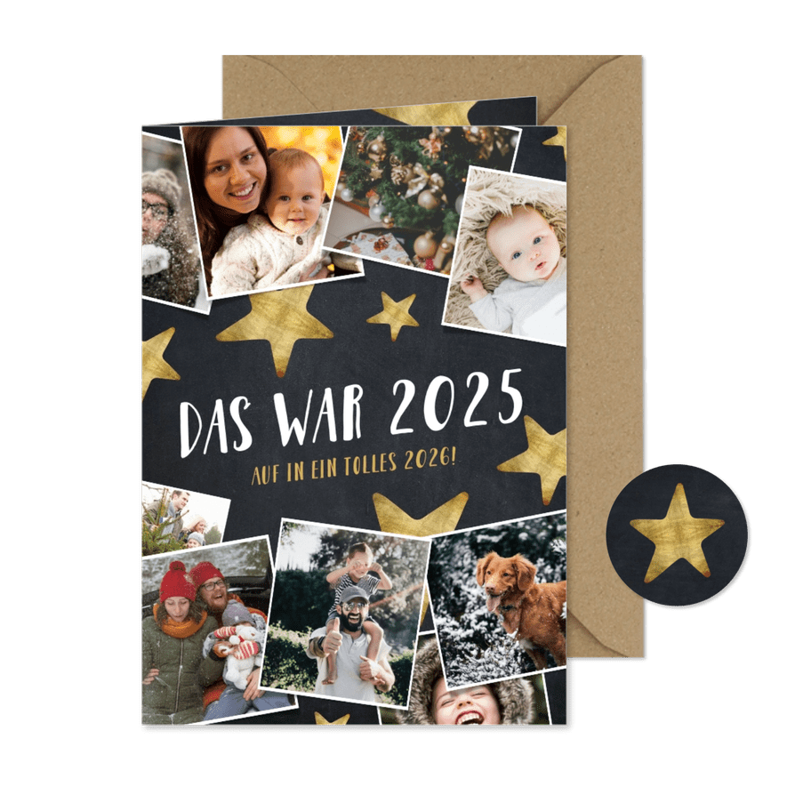Neujahrskarte Fotocollage das war 2025 - Karteneindruck