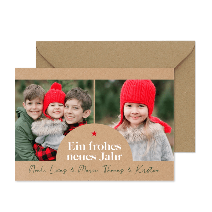 Neujahrskarte Fotos Kinder - Karteneindruck
