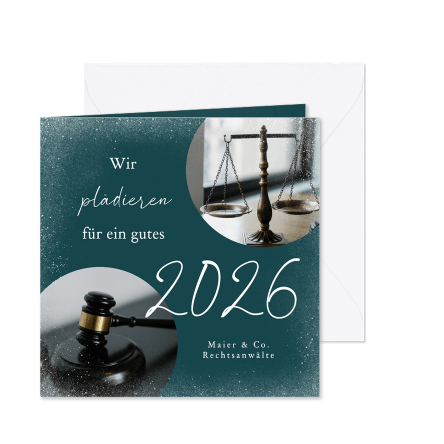 Neujahrskarte für Juristen eigene Fotos - Karteneindruck