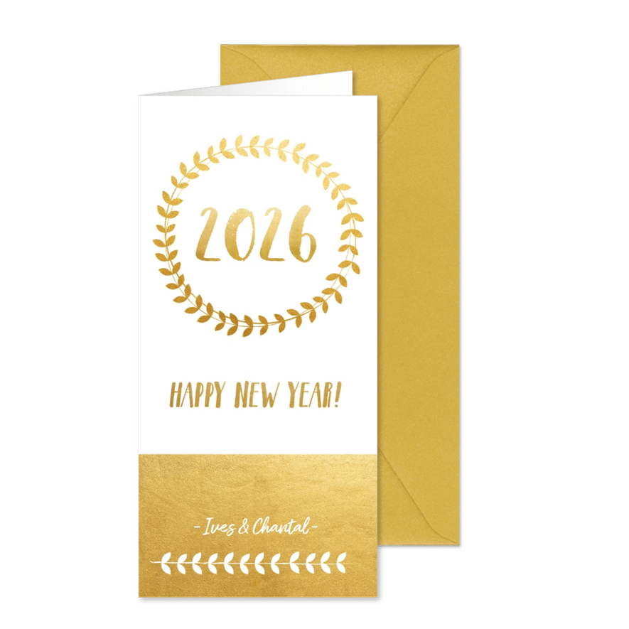 Neujahrskarte Goldlook Happy new year - Karteneindruck