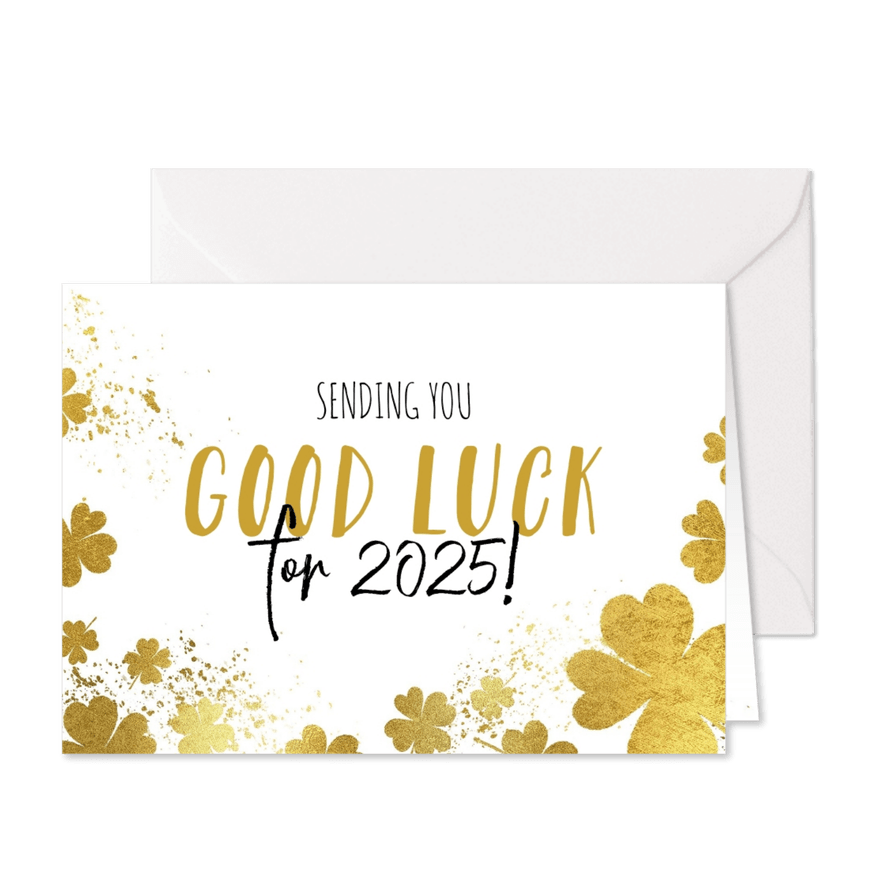 Neujahrskarte 'Good Luck for 2025' - Karteneindruck
