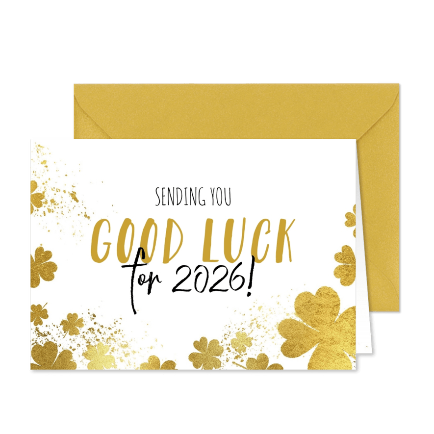 Neujahrskarte 'Good Luck for 2026' - Karteneindruck
