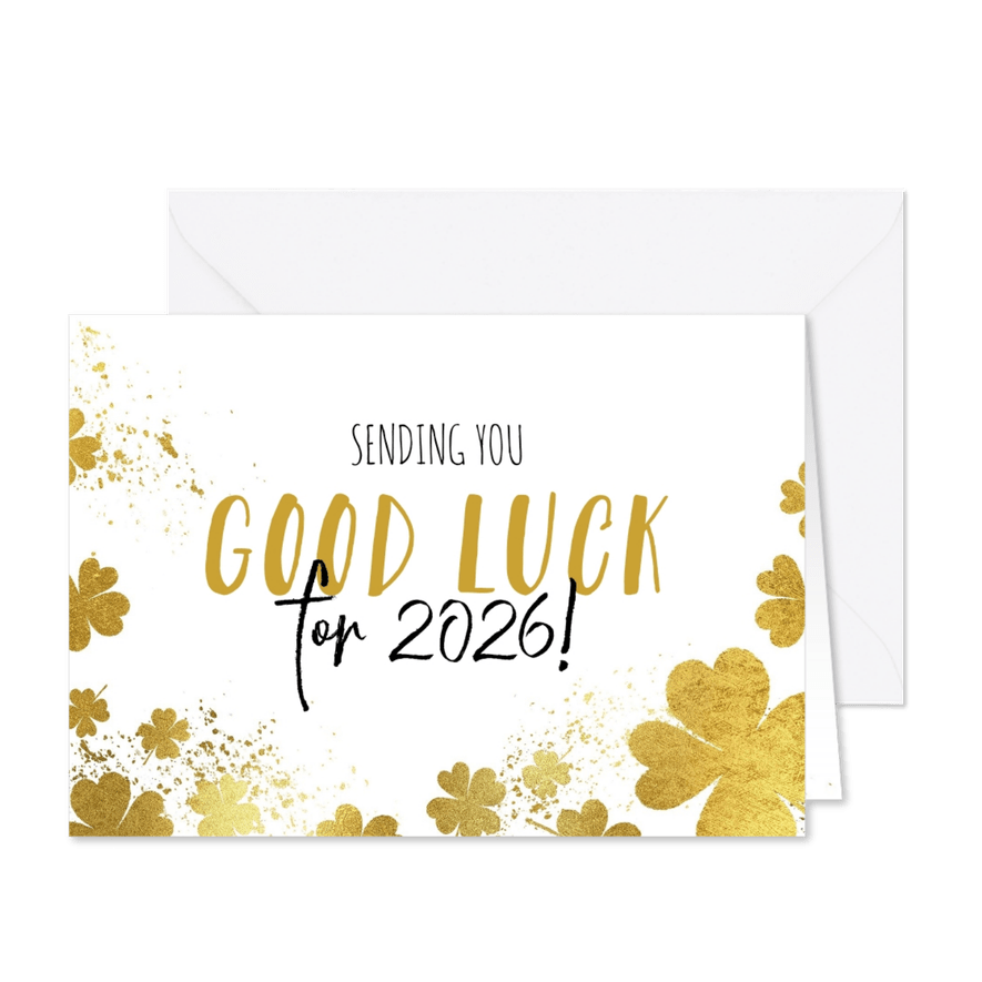 Neujahrskarte 'Good Luck for 2026' - Karteneindruck