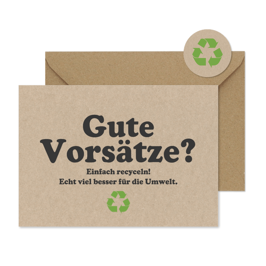 Neujahrskarte 'Gute Vorsätze recyceln' - Kartenvorschau