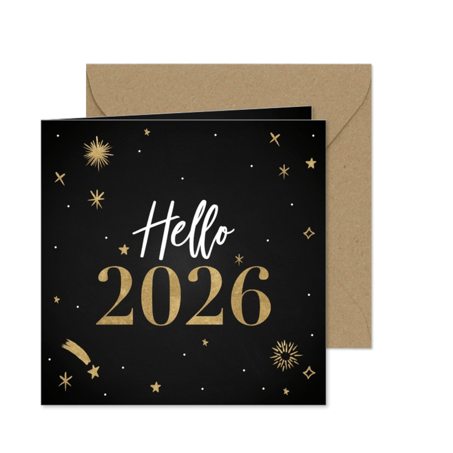 Neujahrskarte 'Hello 2026' - Karteneindruck
