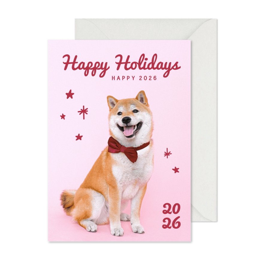 Neujahrskarte Hund mit Schlips - Karteneindruck