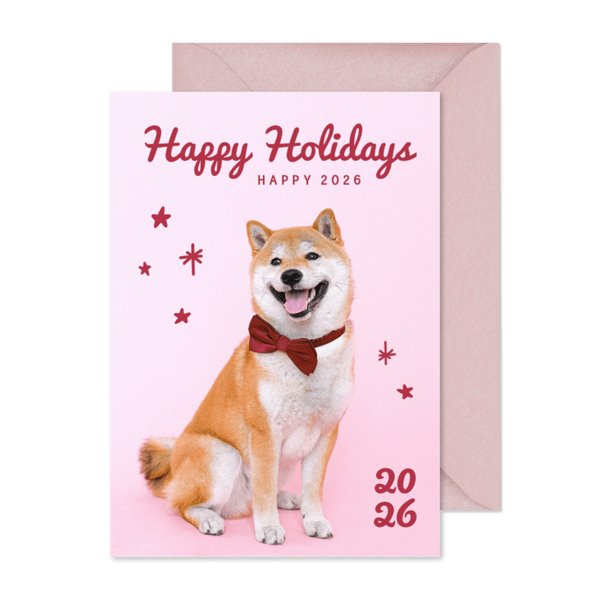 Neujahrskarte Hund mit Schlips - Karteneindruck
