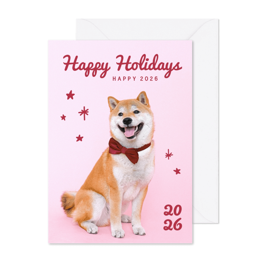 Neujahrskarte Hund mit Schlips - Karteneindruck