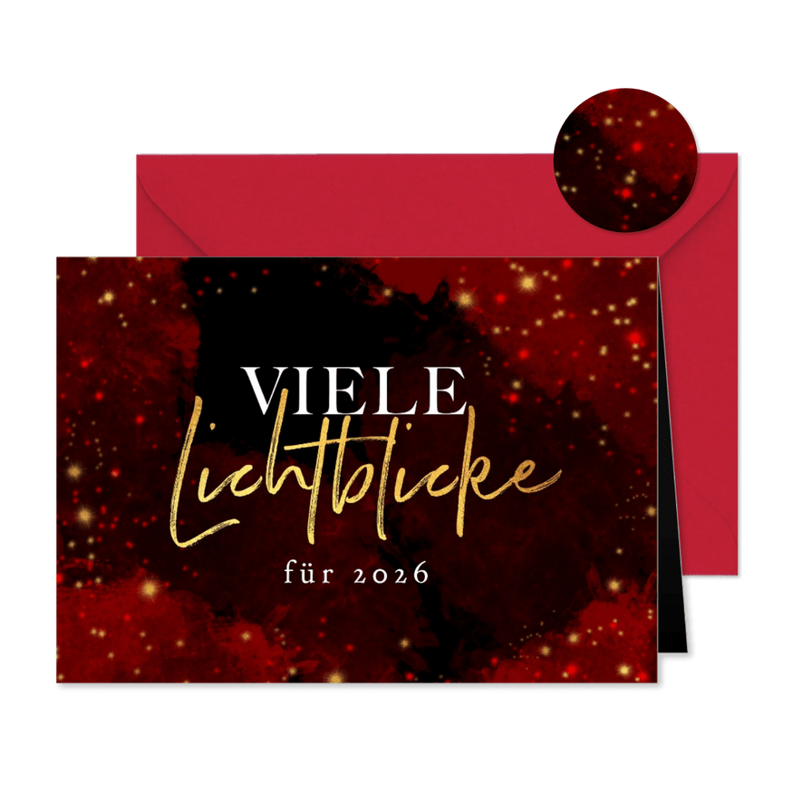 Neujahrskarte 'Lichtblicke für 2026' - Karteneindruck
