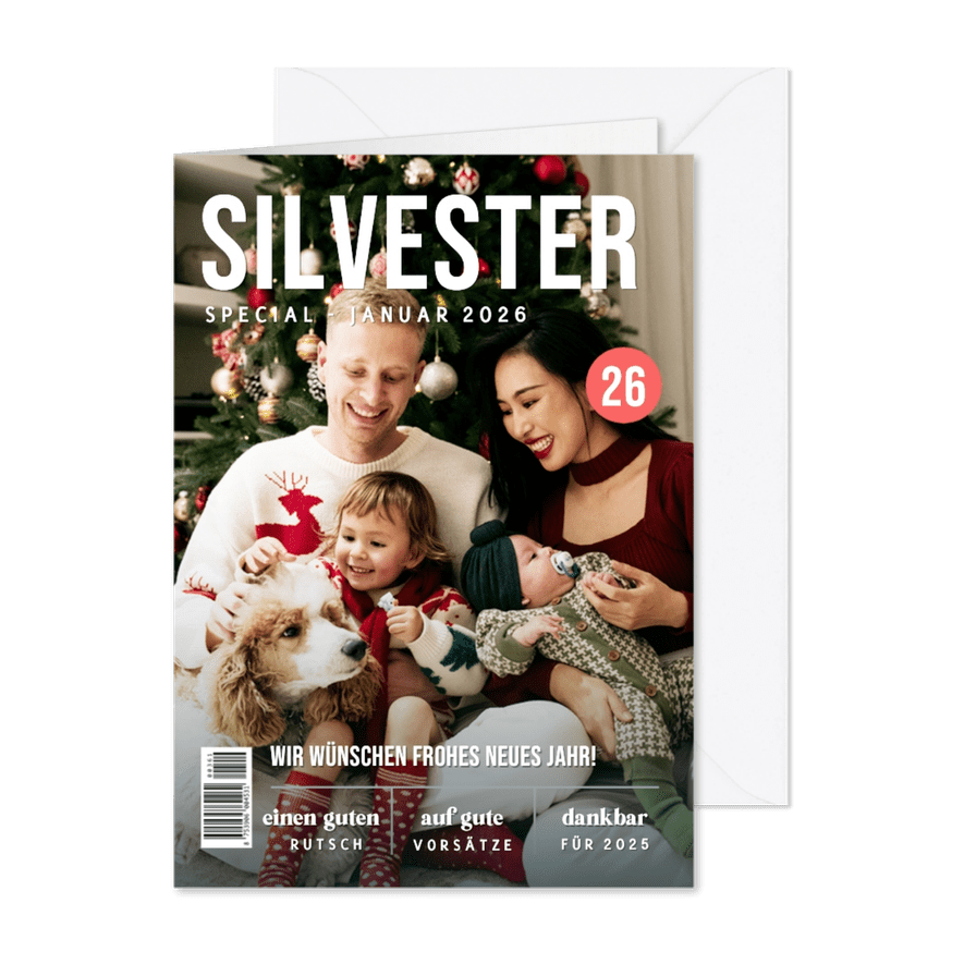 Neujahrskarte Magazin Silvester Hochglanz Zeitschrift - Karteneindruck
