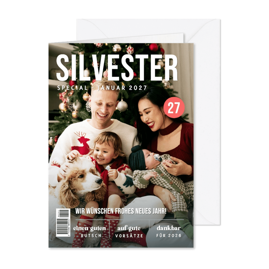 Neujahrskarte Magazin Silvester Hochglanz Zeitschrift - Kartenvorschau
