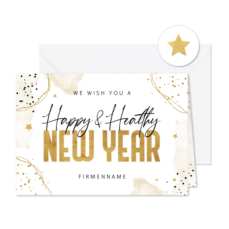 Neujahrskarte mit Einladung Neujahrsempfang - Karteneindruck