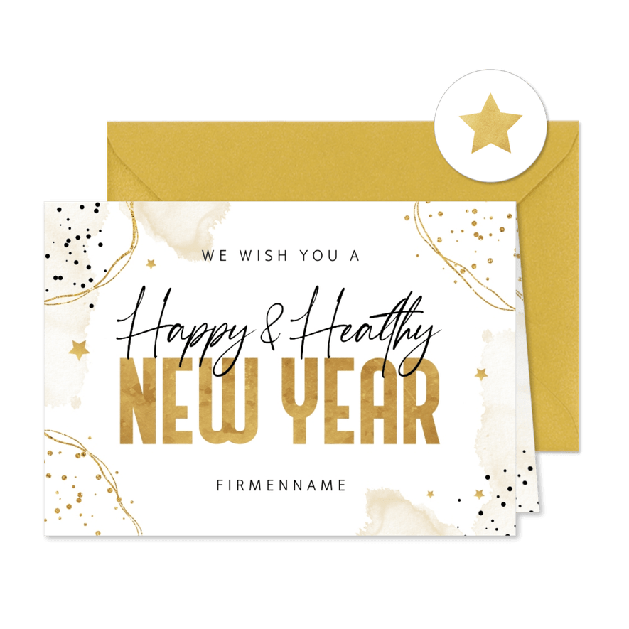 Neujahrskarte mit Einladung Neujahrsempfang - Karteneindruck
