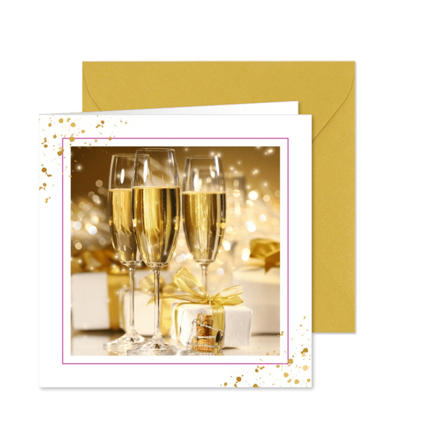 Neujahrskarte mit Einladung zum Neujahrsempfang - Karteneindruck