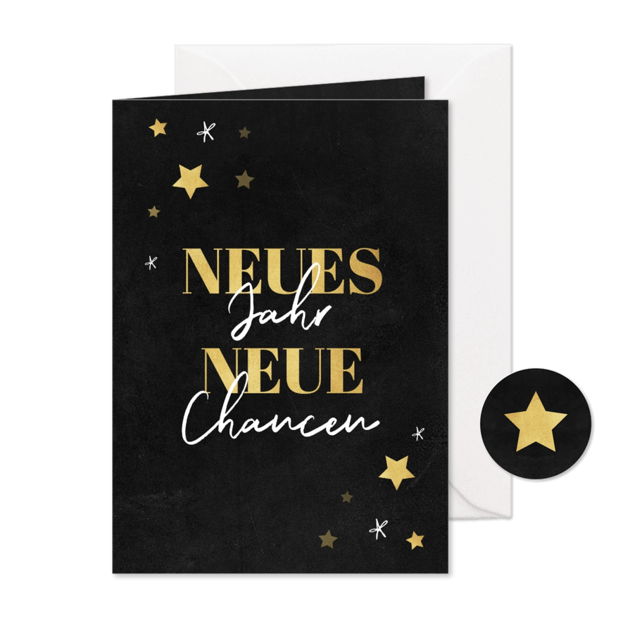 Neujahrskarte Neues Jahr, neue Chancen - Karteneindruck
