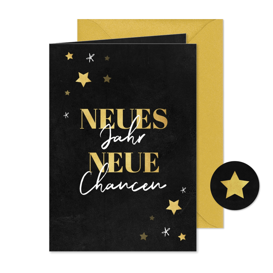 Neujahrskarte Neues Jahr, neue Chancen - Karteneindruck