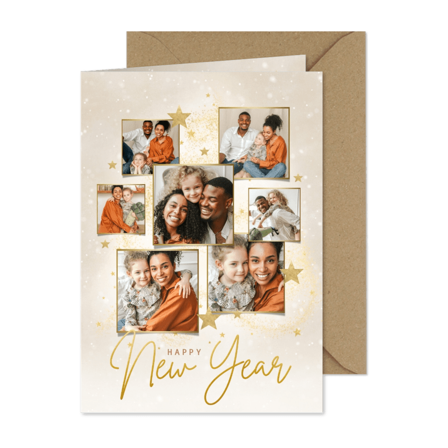 Neujahrskarte pastell Fotocollage  - Karteneindruck
