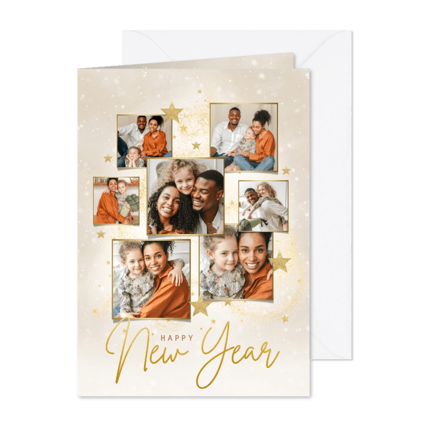 Neujahrskarte pastell Fotocollage - Karteneindruck