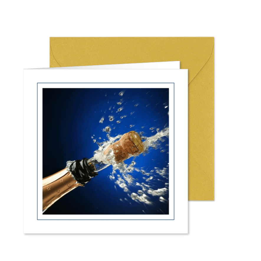 Neujahrskarte Sektkorken - Karteneindruck
