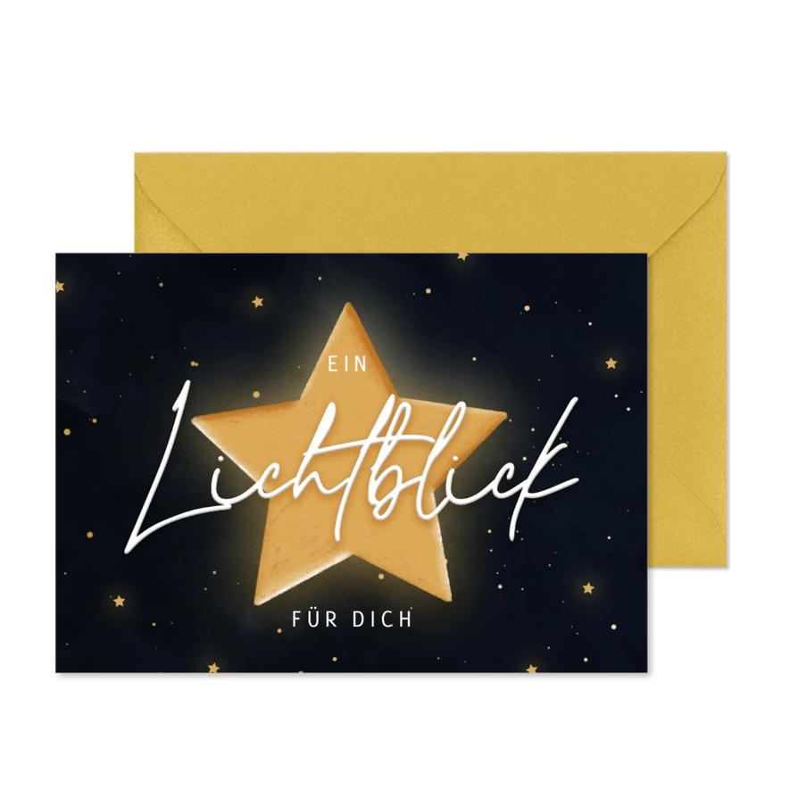 Neujahrskarte Stern Lichtblick - Karteneindruck