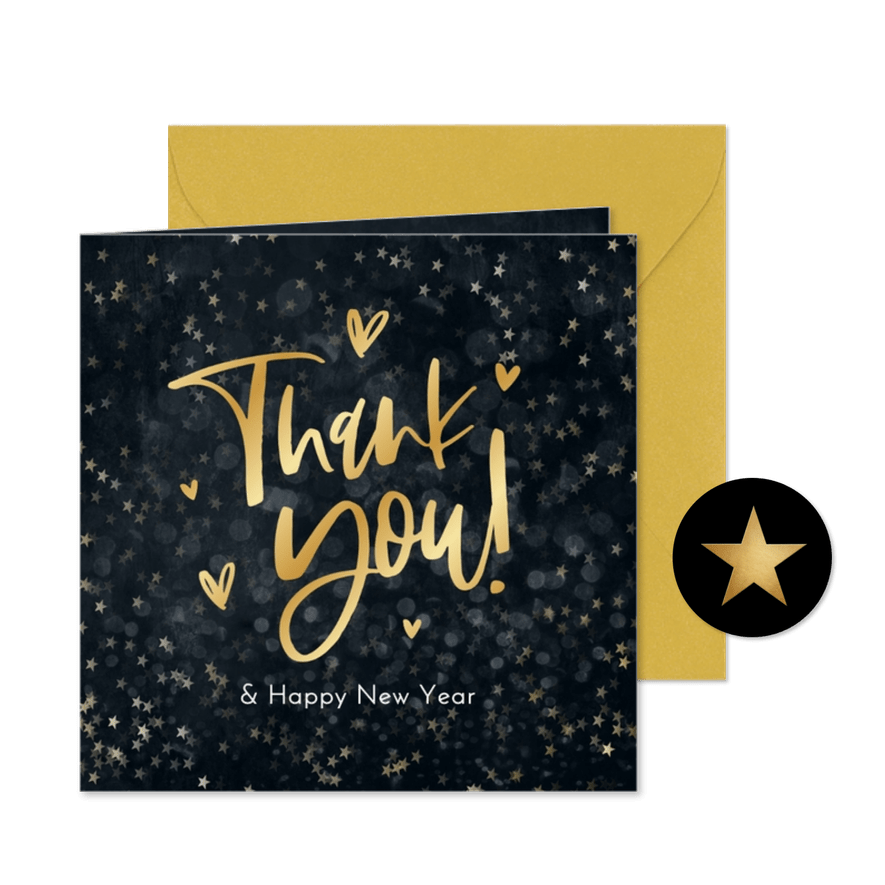 Neujahrskarte 'Thank You' mit Foto - Karteneindruck
