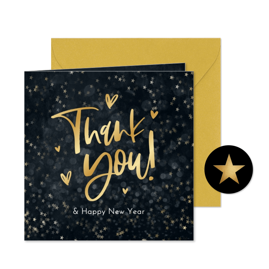 Neujahrskarte 'Thank You' mit Foto  - Karteneindruck
