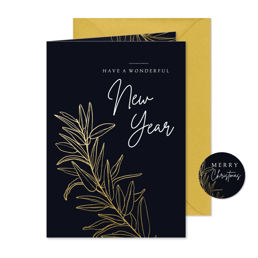 Neujahrskarte 'wonderful new year' - Karteneindruck
