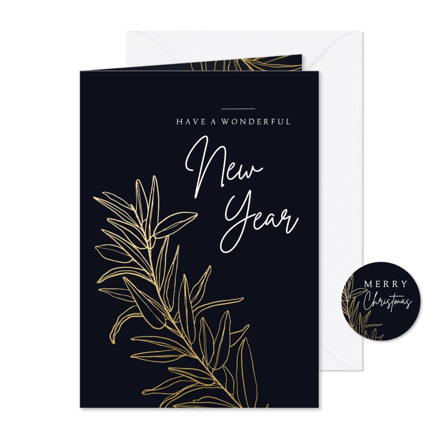 Neujahrskarte 'wonderful new year' - Karteneindruck
