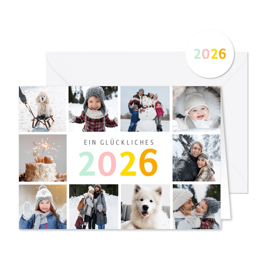 Neujahrskarte zehn Fotos - Karteneindruck