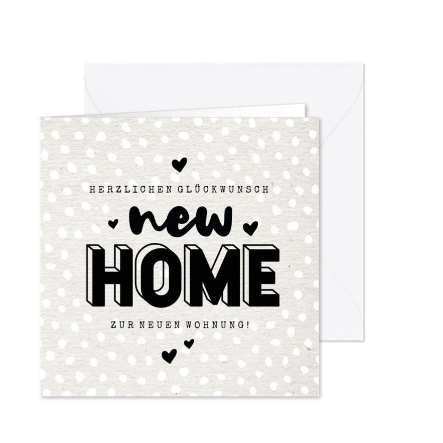New Home Glückwunschkarte - Karteneindruck