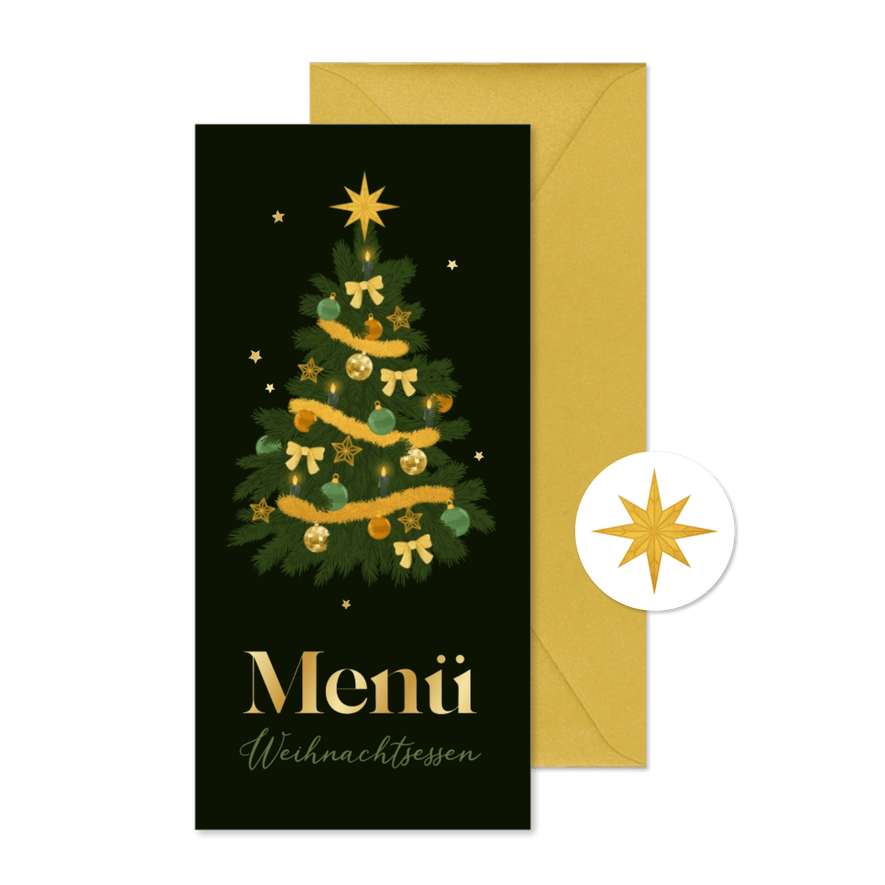 Nostalgische Menükarte Tannenbaum - Karteneindruck