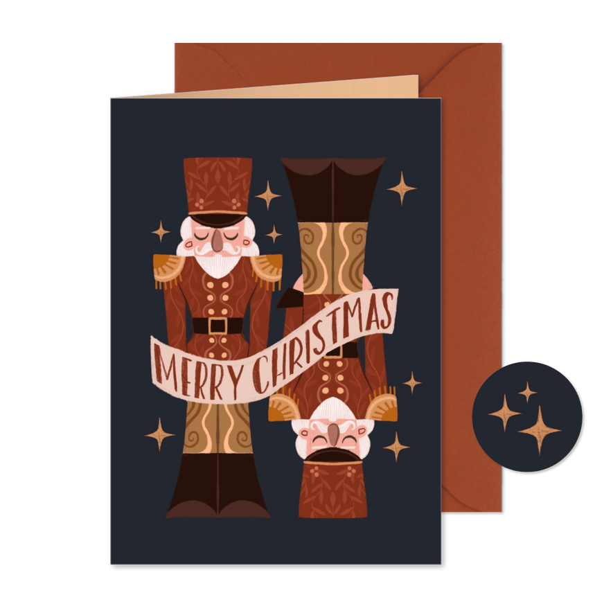 Nostalgische Weihnachtskarte Nussknacker - Karteneindruck
